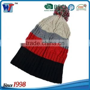 Korean Colorful Lovely Knitted Slouchy Beanie Cap With Pom Pom thumbnail-4