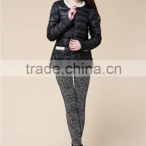 2015 Fashion 100%polyamide Softshell Foldable Black Winter Parka Coats Woman thumbnail-3