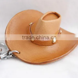 Handmade Leather Cowboy Hat Key Chain thumbnail-1