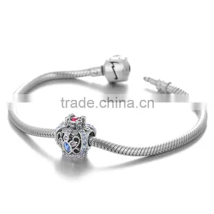 X266 Fashion Italian Multicolor Crystal Charms,925 Sterling Silver Crown Charms thumbnail-2