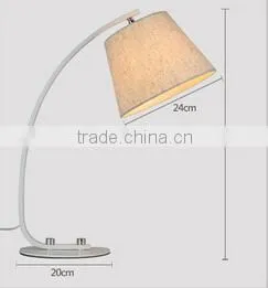 Modern Bow Shape Desk Lamp Metal Body With Fabric Lampshade Bedroom Study Room Living Room Table Lamp thumbnail-3