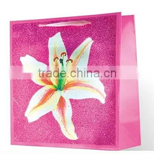2015 New Dsign Printing White Paper Gift Bags With Ribbon Handles thumbnail-3
