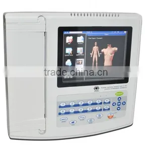 12 Lead 12 Channel 8 Inch Digital Electrocardiograph ECG Machine EKG 1200G 300 Cases With ECG Software thumbnail-4