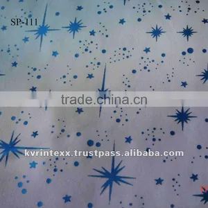 Cotton Star Printed White Fabric thumbnail-1