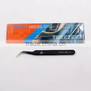 High Quality ESD Black Stainless Steel Tweezers thumbnail-3