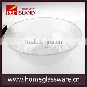 Large Salad Bowl, Emboss Glass Bowl, Soup Bowl thumbnail-1