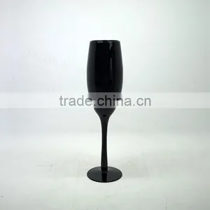 Solid Black Glass Wine Cup Champagne Flutes Party Cup for Home Wedding thumbnail-2