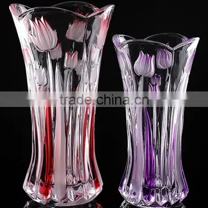 Beautiful Elegant Glass Vase With Flower Embossed, Glass Jardiniere ,glass Bottle thumbnail-3