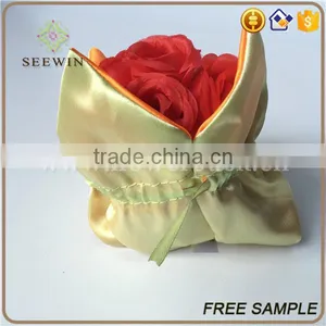 Drawstring Logo Printed Satin Favor Bags thumbnail-3