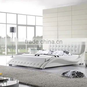Fahsion S Shaped PU Leather Home Furniture Soft Bed thumbnail-4