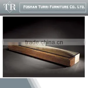 Modern Beige Travertine Marble Living Room Coffee Table With Glass Top thumbnail-6