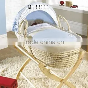 Hand Made White Wicker Baby Pram Basket for Home Use thumbnail-2