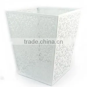 White Metal Punched Durable Waste Bin thumbnail-2