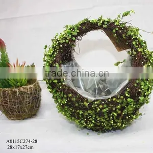 Holiday Topiary Basket With Artificial Grass thumbnail-1