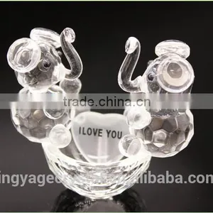 Promotional Cute Crystal Double Elephants Model Gifts as the Best Wedding Gift thumbnail-2