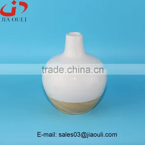 Hot Sales Glazed Ceramic Wooden Finish Home Decor Vase, Modern Ceramic Vases thumbnail-2