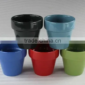 4 Inch Ceramic Small Flower Pot With Colors thumbnail-1