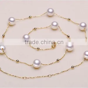 Cheap 11-12 mm Freshwater Pearl Necklace and Bracelet Sets thumbnail-1