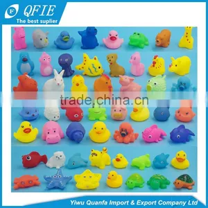 Promotional Colorful Cheap Soft Mini Lovely Animal Shape Rubber Bath Toys for Baby thumbnail-1