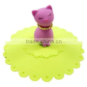 Food Grade Silicone Rubber Anti-dust Airtight Seal Silicone Drink Cup Lids With Cat Head Shape thumbnail-6