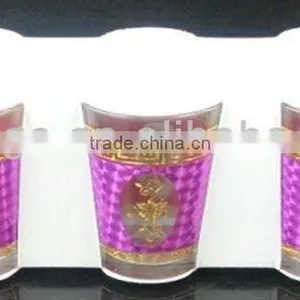 GH200 6pcs Glass Drinking Set With Bronzing Deco thumbnail-2