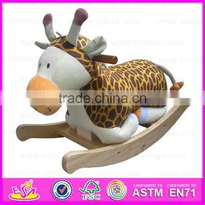 2015 Custom мягкая игрушка-мишка, деревянное качающееся животное в стиле коровы, оптовая продажа деревянных качалок-игрушек животных, деревянная декоративная качалка WJ277565 thumbnail-4