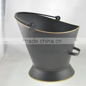 Fireplace Matte Black Iron Coal Bucket thumbnail-5