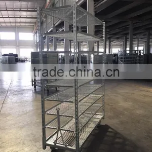 Net Mesh Flower Cart Metal Mesh Trolley With 8 Shelves thumbnail-3