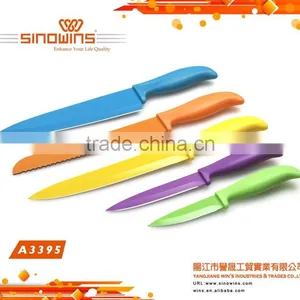A3395 Colorful Non-stick Coating 5pcs Stainless Steel Knife Set thumbnail-2