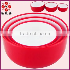 Three Piece Double Color Plastic Salad Bowl Japanese Noodles Bowl thumbnail-1