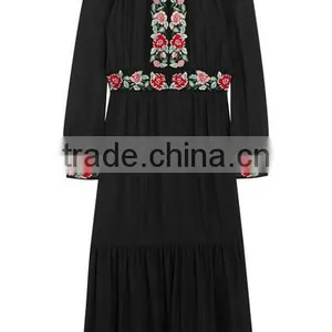 Long Sleeve Black Embroidery Dress Design Latest Women Hand Embroidery Design For Dress HSD6667 thumbnail-5