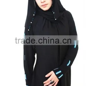 Latest Abaya Designs Black Abaya Wholesale 2016 Dubai Abaya thumbnail-2