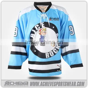 Super Great Red Mens Custom Sublimated Ice Hockey Jersey Shenzhen thumbnail-3
