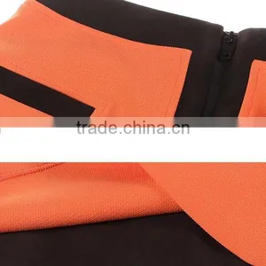 Latest Design Front Zipper Design A-line Office Uniform Skirts 2015 High Quality Ladies Short Skirt thumbnail-4