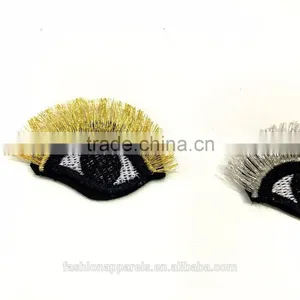 Custom High Quality Embroidered Golden Eyelash Eye Patch for Clothes Embroidery Patch Made in China Choose Size/color thumbnail-4
