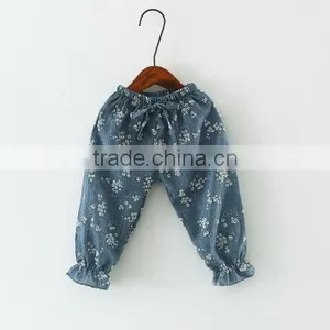 Children's Trousers Summer Baby Air Conditioning Thin Pants Cotton and Linen Printed Girls Children's Lantern Pants thumbnail-4