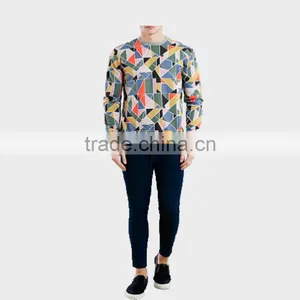 100% Cotton Geometry Men's Sweater thumbnail-3
