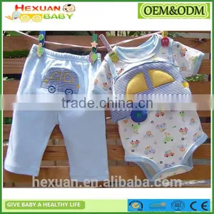 OEM Factory or Stocked Designs New Design Baby Summer Clothing Set Baby Toddler Clothing Bodysuit Pant Set Baby Rompers thumbnail-1