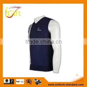 ISO9001/BSCI Manufature Fashionable Navy Blue Oversized Cardigan Vest thumbnail-1