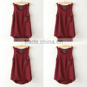 Newest Fashion Chiffon Ruffles Lace Patchwork Womens Tops thumbnail-1