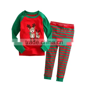 Children Pajamas Long Sleeve Elk Printing Kids Clothes Sets thumbnail-1