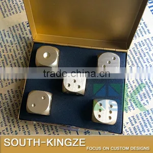 5pcs/box 24K Gold Plated Rolling Dice With a Gold Color Box Las Vegas Casino Entertainment thumbnail-2