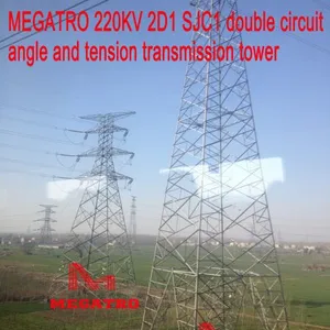 MEGATRO 220KV 2D1 SJC1 Double Circuit Angle and Tension Transmission Tower thumbnail-1