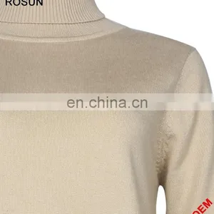 Women Turtleneck Long Sleeves Ribbed Split Side Knit Dress thumbnail-6