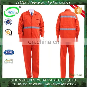 Wholesale Orange Color Labor Uniform / Workwear Uniforms Industrial Uniform of TC thumbnail-1