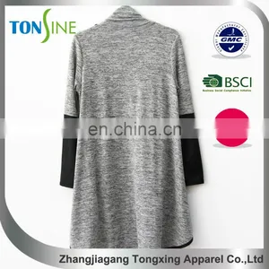 Women's Long Sleeve Cardigan With pu thumbnail-3