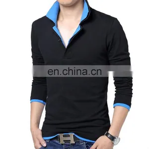 Dongguan Yihao Mens Fashion t Shirts High Quality 2015 New Fall Fashion Men's Long Sleeve T Shirt Lapel 3XL 4XL 5XL thumbnail-3