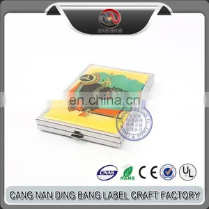 Wholesale OEM Metal Crafts Compact Mirror Type And Wedding Souvenir Use Custom Printed Logo Double Side Metal Square Mirror thumbnail-1