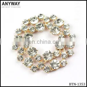 Fashion Metal Wedding Crystal Rhinestone Button Invitation Button thumbnail-1