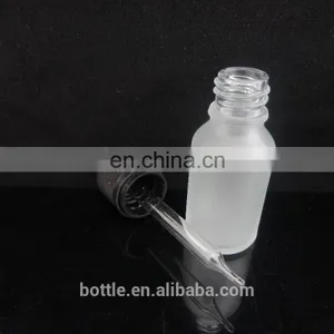 1oz (30ml)frosted Boston Round Glass Bottle With Glass Dropper thumbnail-2